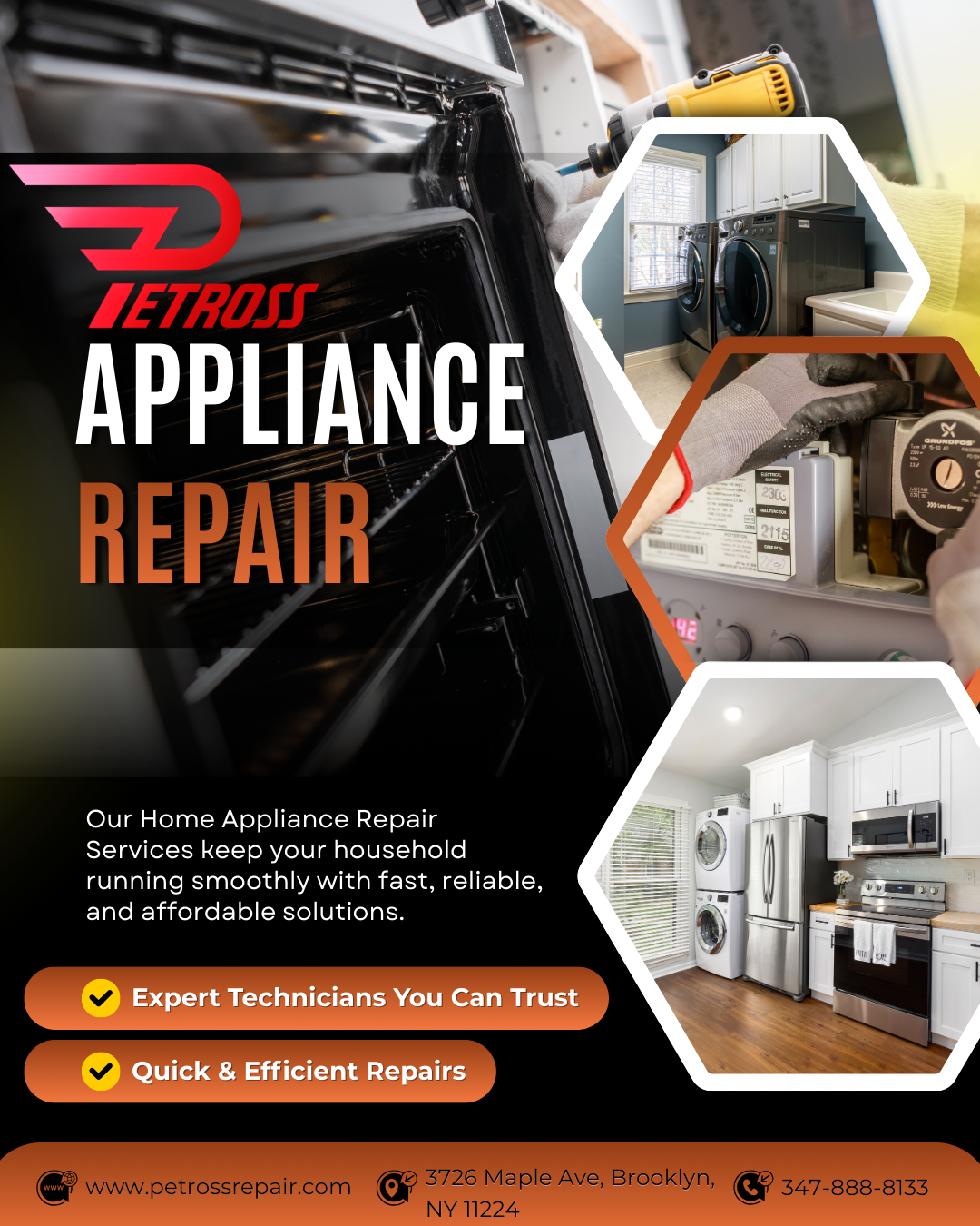 Yellow and Black Modern Home Appliance Repair Instagram Post