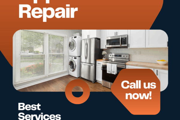 Orange and Black Modern Computer Repair Services Flyer (1)