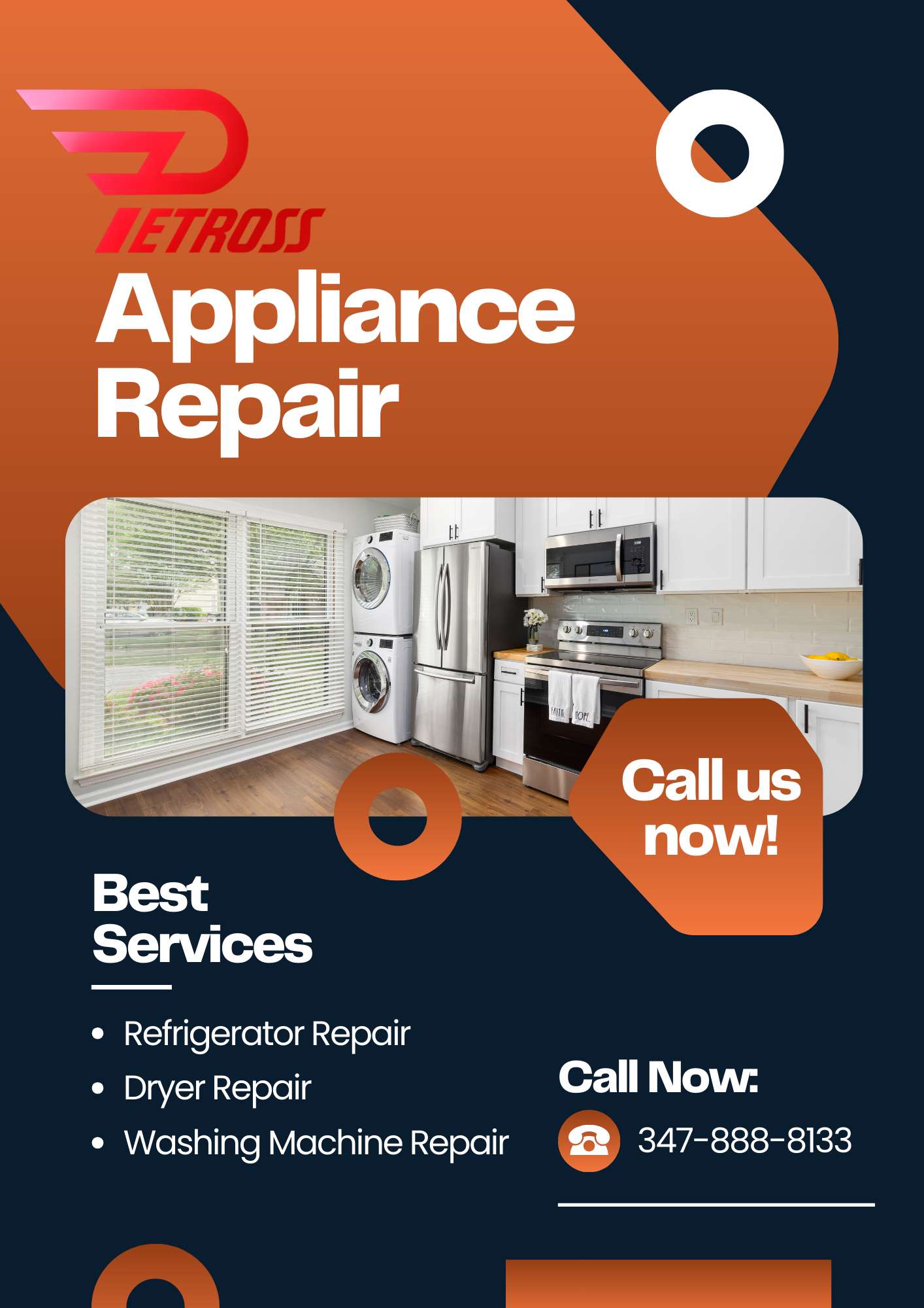 Orange and Black Modern Computer Repair Services Flyer (1)