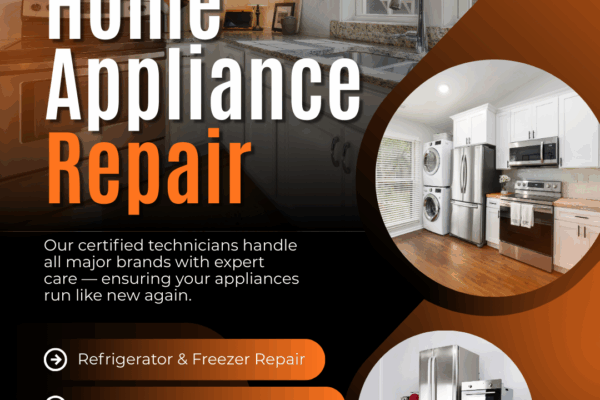 Orange and Black Modern Home Appliance Repair Instagram Post